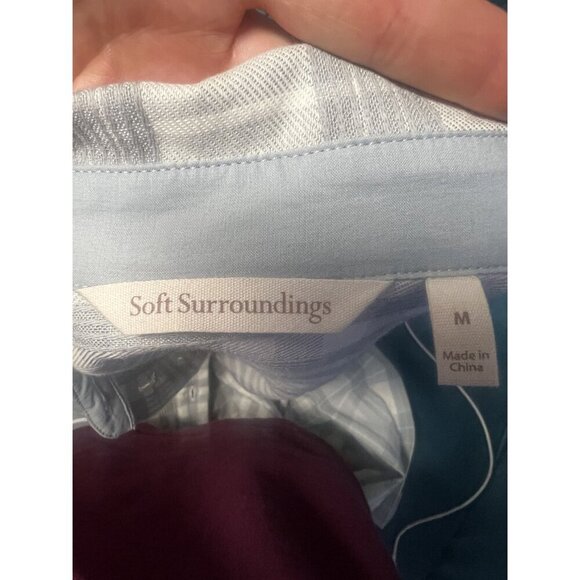 Soft Surroundings Plaid Button Front Tunic Shirt Womens MEDIUM 3/4 Sleeves casua - Picture 6 of 7